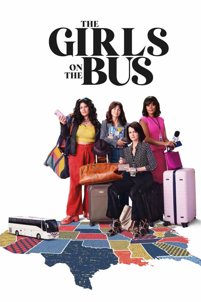 Melissa Benoist, Carla Gugino, Christina Elmore, and Natasha Behnam in "The Girls on the Bus" (2024).